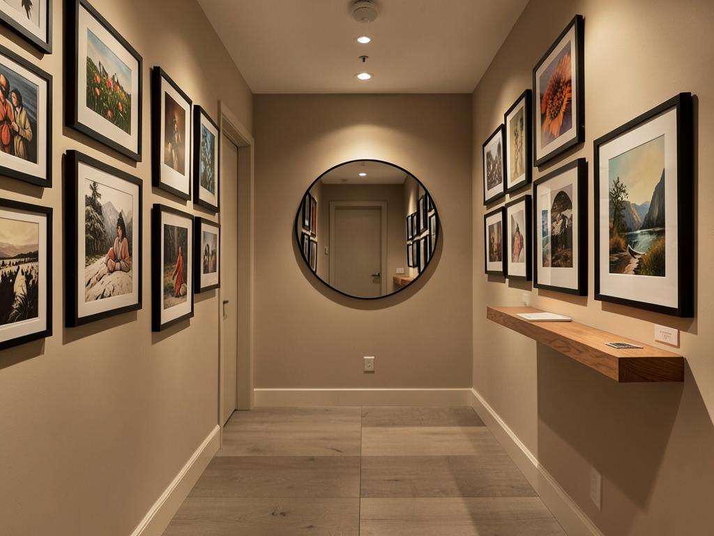 Gallery wall, laser-leveled after